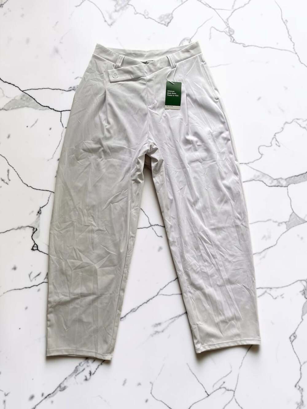 Halara Flex™ DayStretch Asymmetric Mid Rise Barrel Leg Work Pants with Pockets